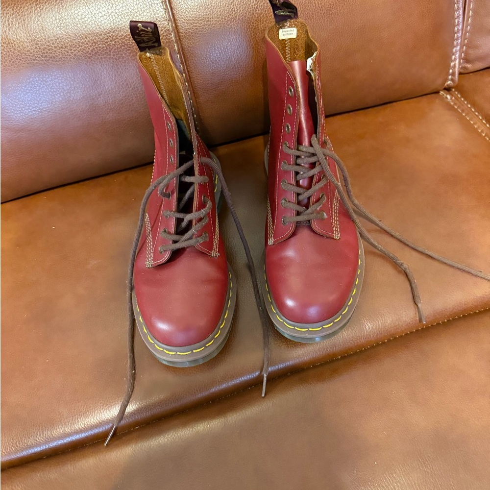 Dr. Martens Red Leather Boots